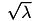 $ \sqrt{\lambda} $