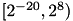 $[2^{-20}, 2^{8}) $